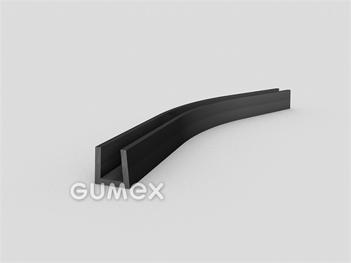 Pryžový profil tvaru "U", 15x15/10mm, 2-proud, 70°ShA, EPDM, -40°C/+100°C, černý